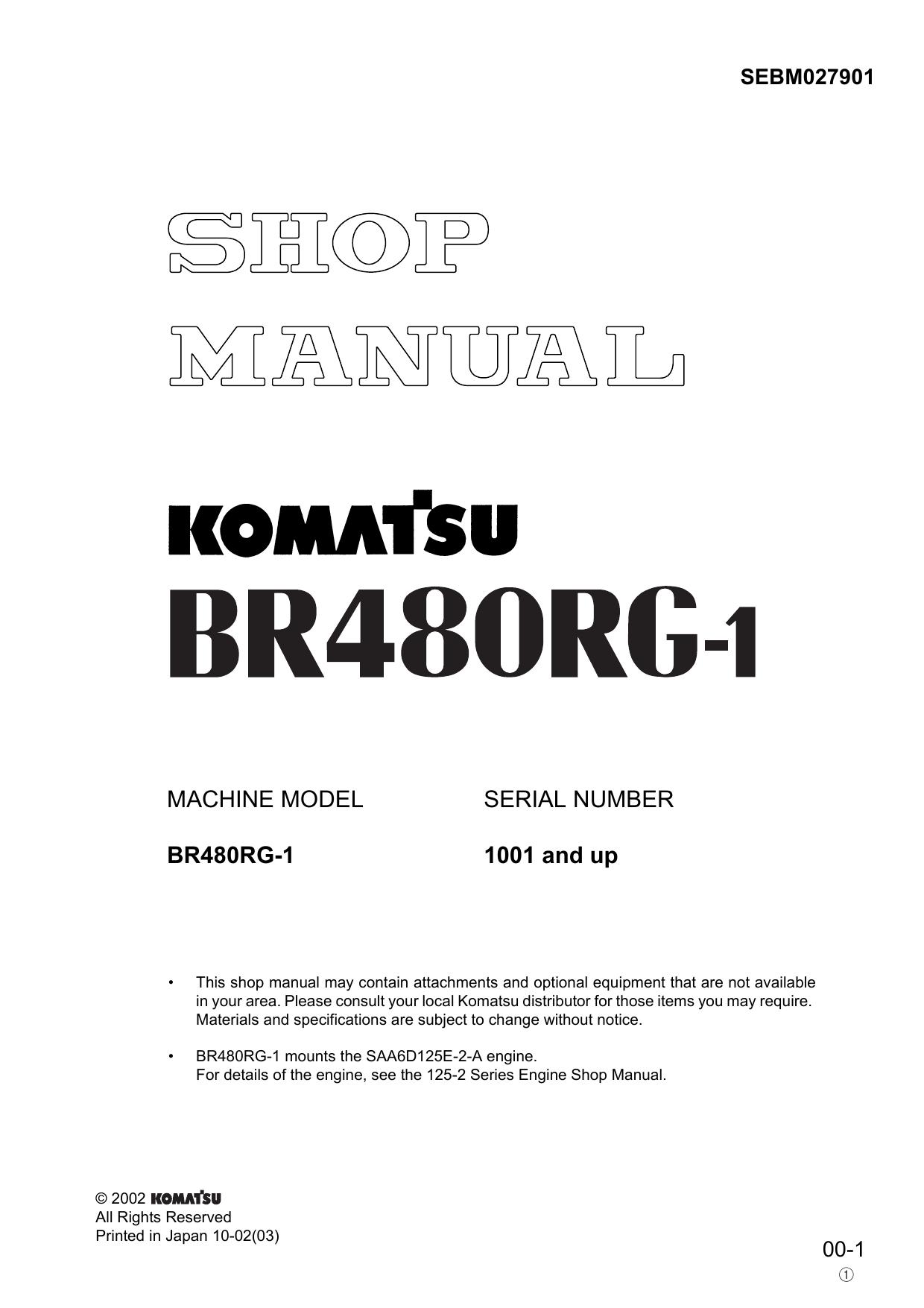 BR480RG-1 Shop Manual